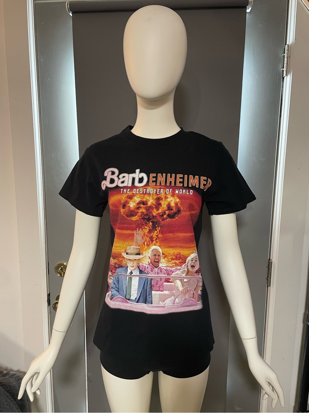 Rare Gildan Barbenheimer Shirt Size Small Black Barbie Movie Oppenheimer
